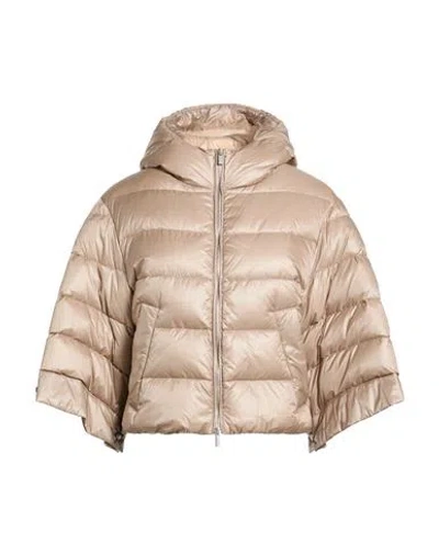 Peserico Woman Puffer Beige Size 0 Polyamide In Gold