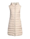 Peserico Easy Woman Puffer Beige Size 12 Polyester, Nylon, Cotton In Beige