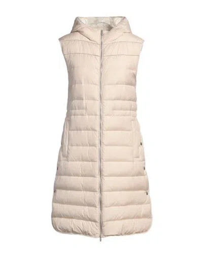 Peserico Easy Woman Puffer Beige Size 12 Polyester, Nylon, Cotton