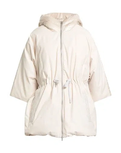 Peserico Woman Puffer Beige Size 6 Cotton, Polyamide In Neutral