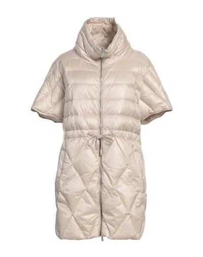 Peserico Easy Woman Puffer Beige Size 6 Nylon, Cotton