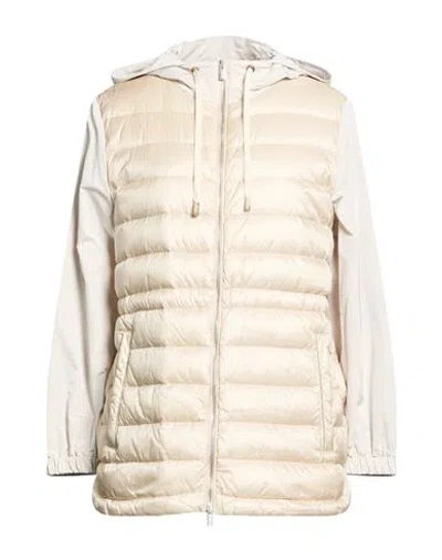 Peserico Woman Puffer Beige Size 6 Nylon, Polyester In Neutral