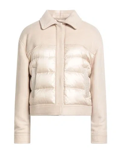 Peserico Woman Puffer Beige Size 6 Wool, Viscose, Polyamide In Neutral