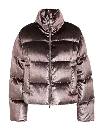 Peserico Woman Puffer Bronze Size 8 Polyester, Nylon, Viscose, Metallic Fiber, Merino Wool In Brown