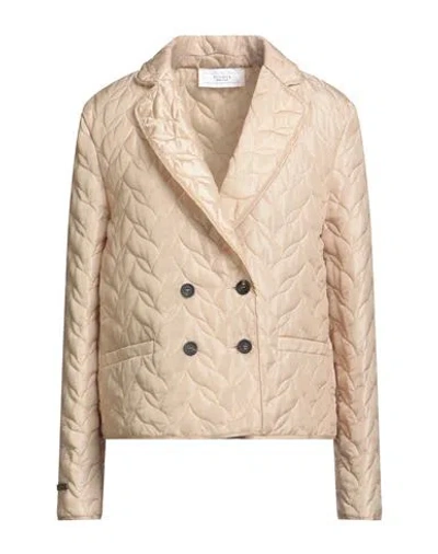 Peserico Woman Puffer Cream Size 12 Polyamide In Brown