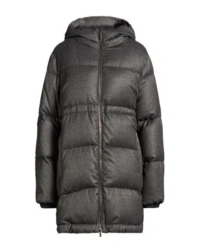 Peserico Woman Puffer Grey Size 10 Polyester, Viscose In Black