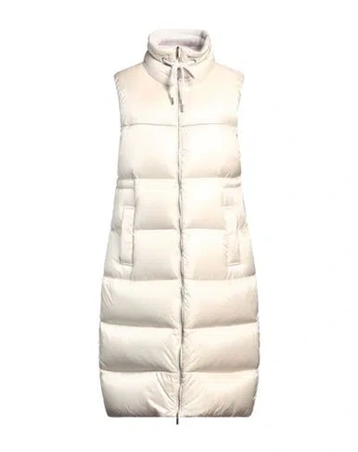 Peserico Woman Puffer Ivory Size 10 Merino Wool, Silk, Cashmere, Polyamide, Alpaca Wool In White