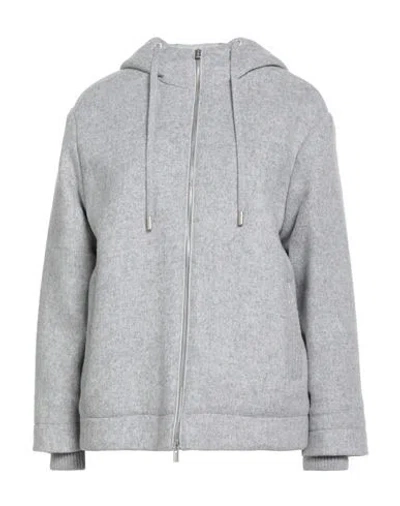 Peserico Woman Puffer Light Grey Size 2 Wool, Lyocell, Polyamide, Nylon, Merino Wool In Gray