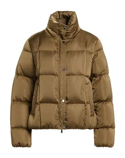 Peserico Woman Puffer Military Green Size 6 Polyester