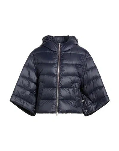 Peserico Woman Puffer Navy Size 10 Polyamide In Blue