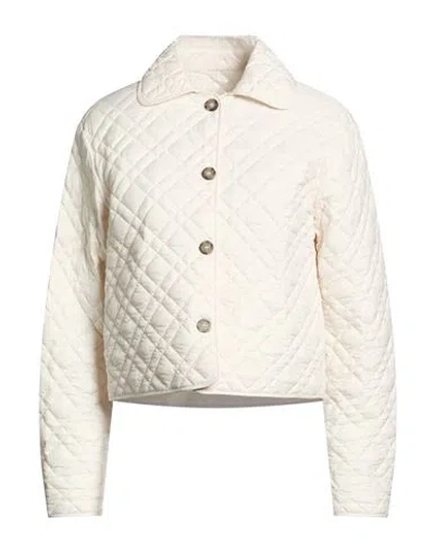 Peserico Woman Puffer Off White Size 10 Polyester
