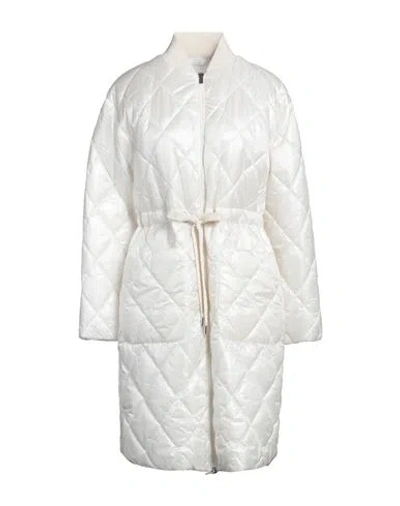 Peserico Easy Woman Puffer White Size 6 Polyamide, Cotton