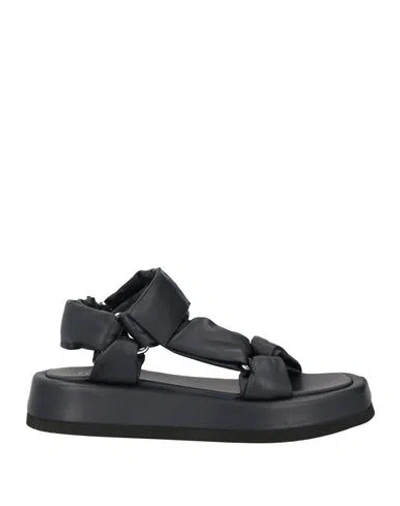 Peserico Woman Sandals Black Size 8 Leather
