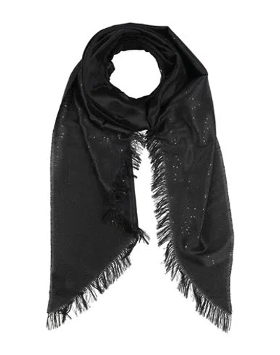 Peserico Woman Scarf Black Size - Cotton, Polyamide, Polyester