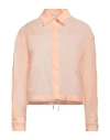 Peserico Woman Shirt Apricot Size 12 Cotton, Silk In Orange
