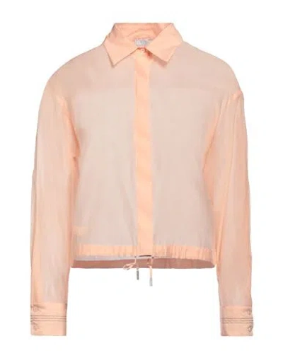Peserico Woman Shirt Apricot Size 12 Cotton, Silk In Orange
