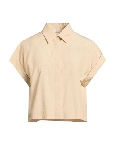 Peserico Woman Shirt Beige Size 10 Cotton, Polyester In Neutral