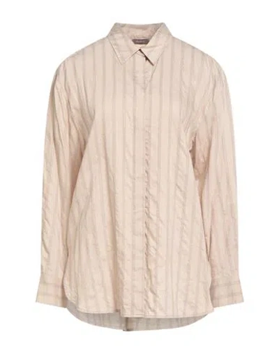 Peserico Woman Shirt Beige Size 10 Lyocell, Silk, Polyamide, Polyester