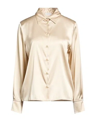 Peserico Woman Shirt Beige Size 14 Silk, Elastane In Gold