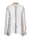 Peserico Woman Shirt Beige Size 16 Silk In White