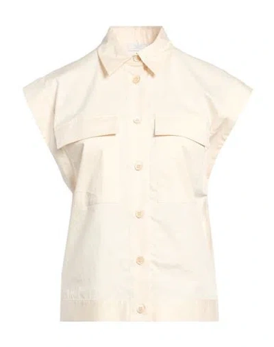 Peserico Woman Shirt Beige Size 6 Cotton, Elastane In Neutral