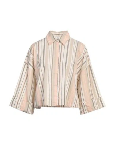 Peserico Woman Shirt Beige Size 6 Cotton