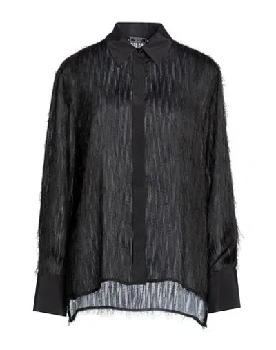 Peserico Woman Shirt Black Size 10 Polyester, Silk, Elastane