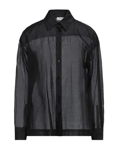 Peserico Woman Shirt Black Size 16 Cotton, Silk
