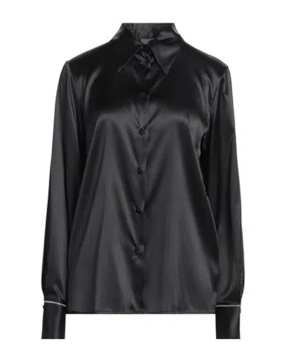 Peserico Woman Shirt Black Size 6 Silk, Elastane