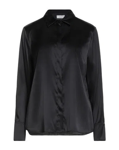 Peserico Woman Shirt Black Size 8 Silk, Elastane In Black