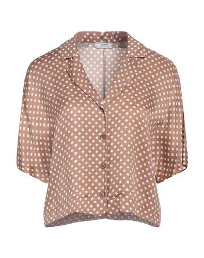 Peserico Woman Shirt Brown Size 8 Viscose