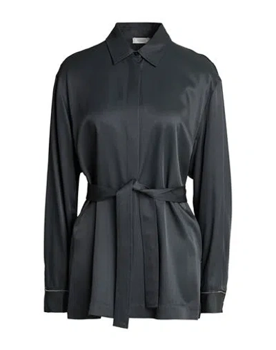 Peserico Woman Shirt Charcoal Size 6 Viscose In Black