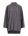 Peserico Woman Shirt Charcoal Size 8 Cotton, Polyester In Gray