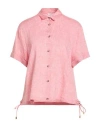Peserico Woman Shirt Coral Size 2 Linen In Pink
