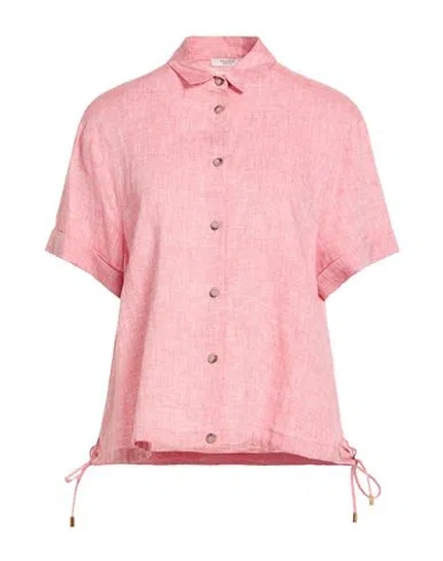 Peserico Woman Shirt Coral Size 2 Linen In Pink