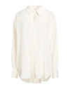 Peserico Woman Shirt Cream Size 14 Silk, Elastane In White
