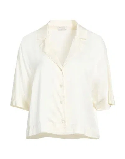 Peserico Woman Shirt Ivory Size 10 Viscose In White
