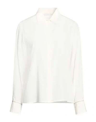 Peserico Woman Shirt Ivory Size 12 Silk, Elastane In White