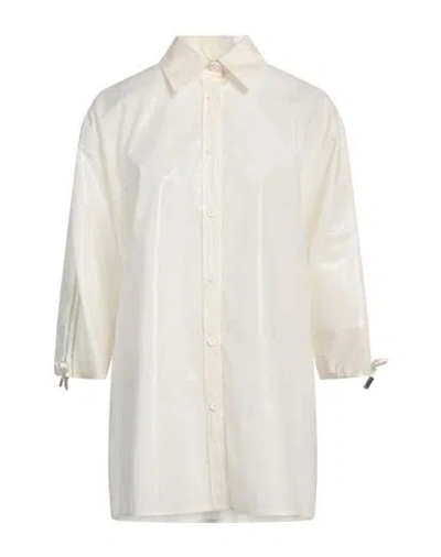 Peserico Woman Shirt Ivory Size 6 Cotton, Polyester In White
