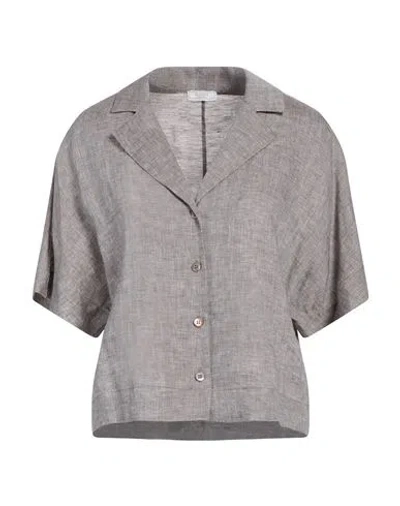 Peserico Woman Shirt Light Grey Size 6 Linen