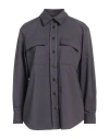 Peserico Woman Shirt Lead Size 14 Cotton, Polyester, Elastane In Grey