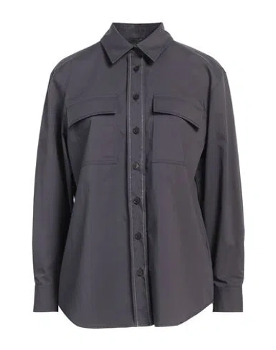 Peserico Woman Shirt Lead Size 14 Cotton, Polyester, Elastane In Grey