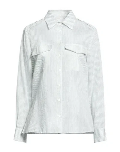 Peserico Woman Shirt Light Green Size 6 Cotton, Silk, Polyamide In Gray