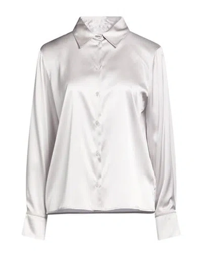 Peserico Woman Shirt Light Grey Size 14 Silk, Elastane In Silver