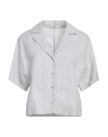 Peserico Woman Shirt Light Grey Size 6 Linen In Gray