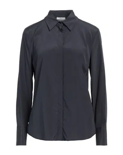 Peserico Woman Shirt Midnight Blue Size 10 Silk, Elastane