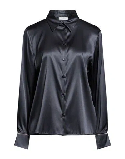 Peserico Woman Shirt Midnight Blue Size 14 Silk, Elastane