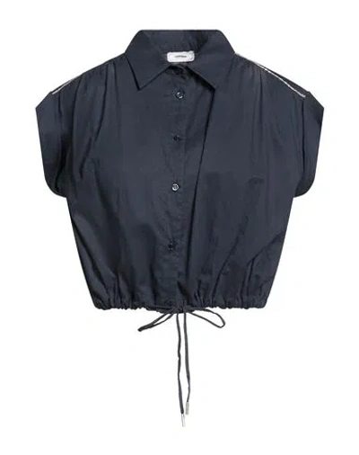 Peserico Woman Shirt Midnight Blue Size 6 Cotton