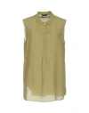 Peserico Woman Shirt Military Green Size 6 Silk In Green