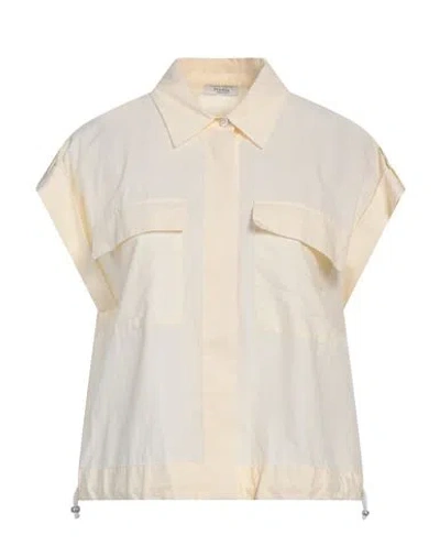 Peserico Woman Shirt Pastel Yellow Size 8 Cotton